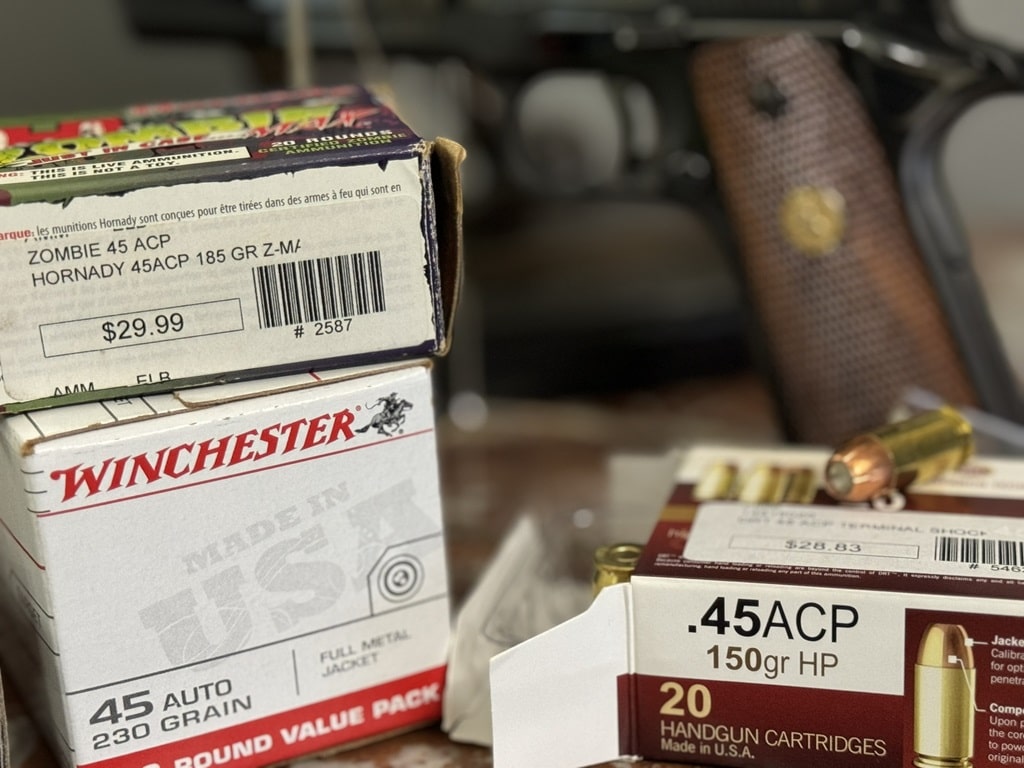 150, 185 and 230 grain ammo