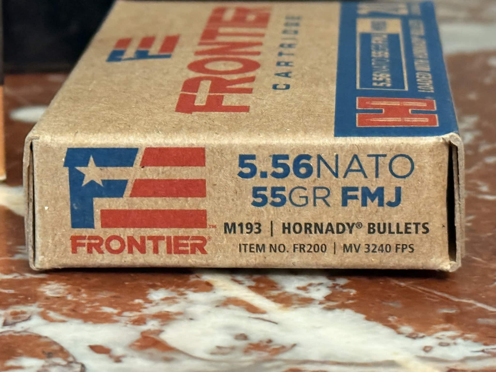 Box of 5.56 NATO ammunition