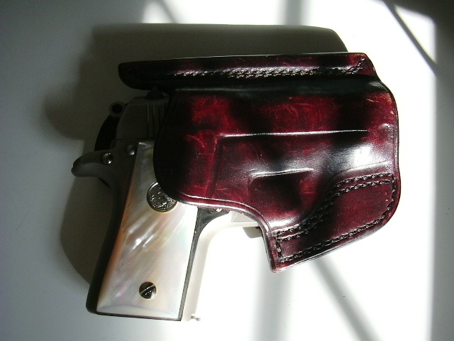 Pocket holster leather detail