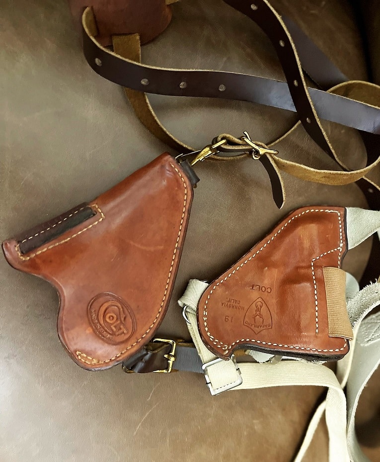 Original vintage upside-down shoulder holsters