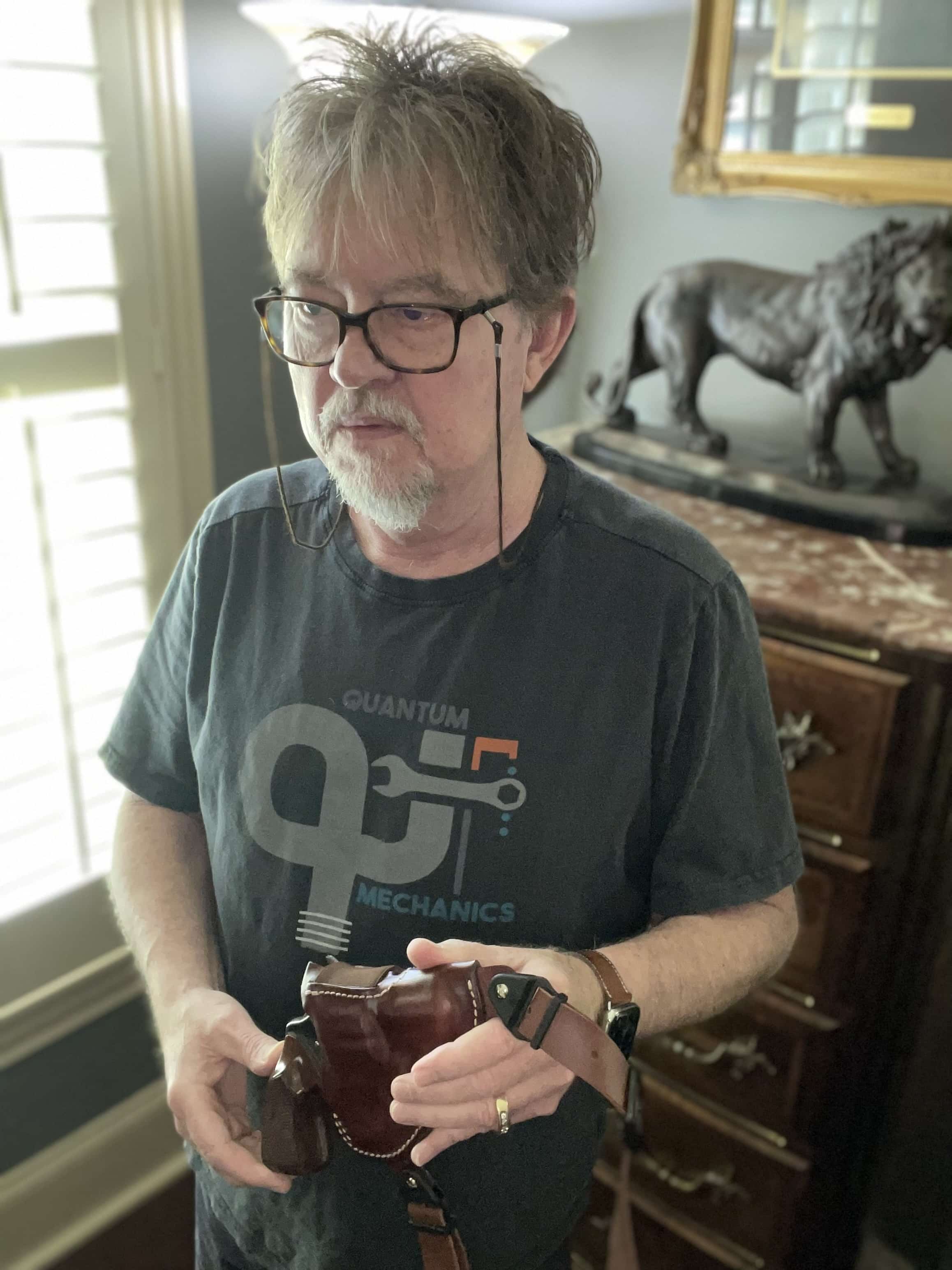 Author wearing Vega DA-111 shoulder holster under a jacket