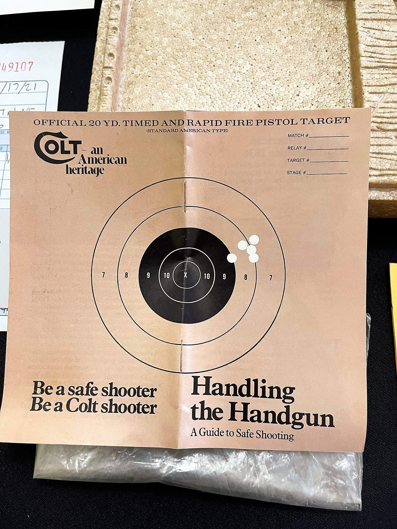 Police Positive test target and revolver photograph