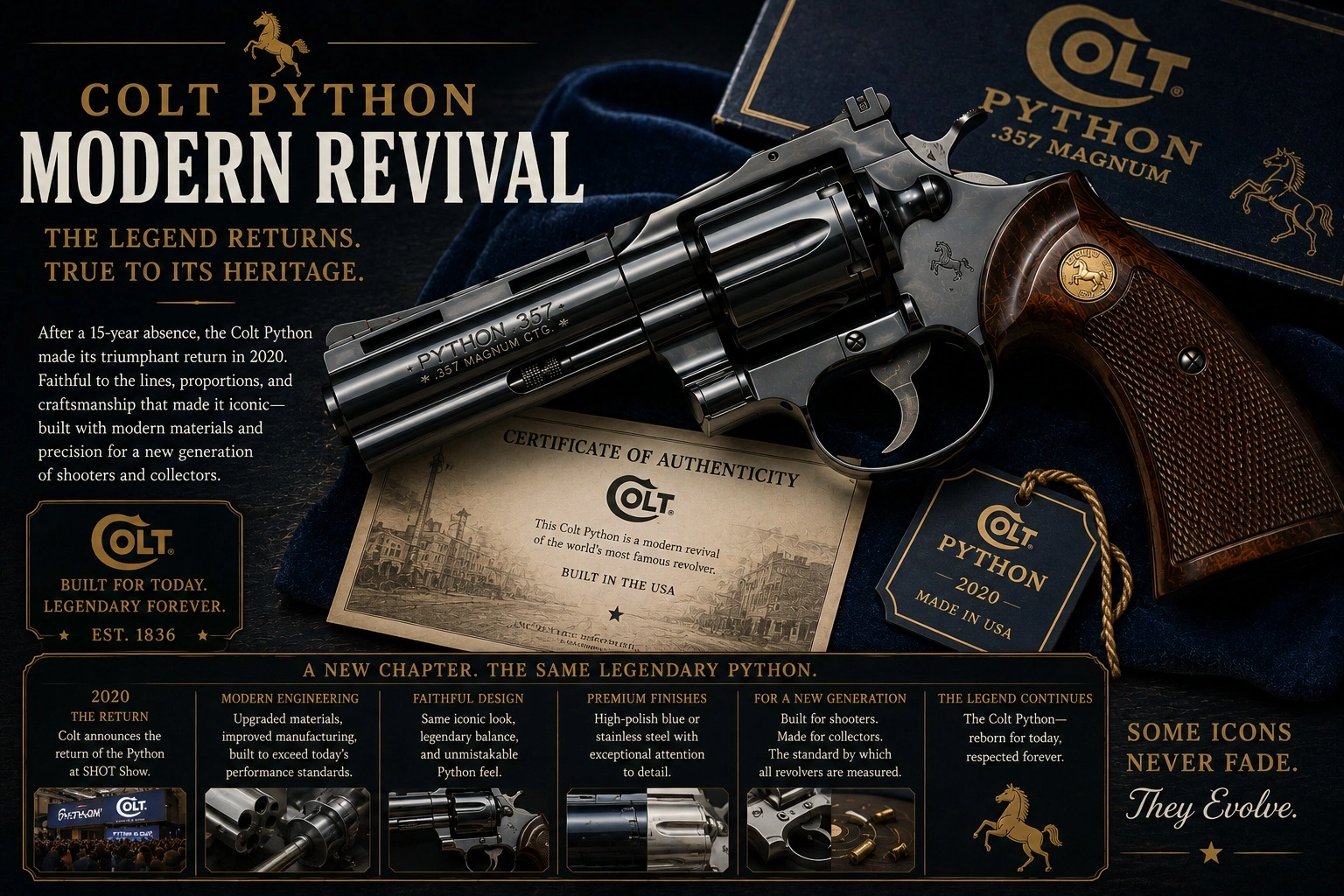 Modern Revival Colt Python timeline artwork