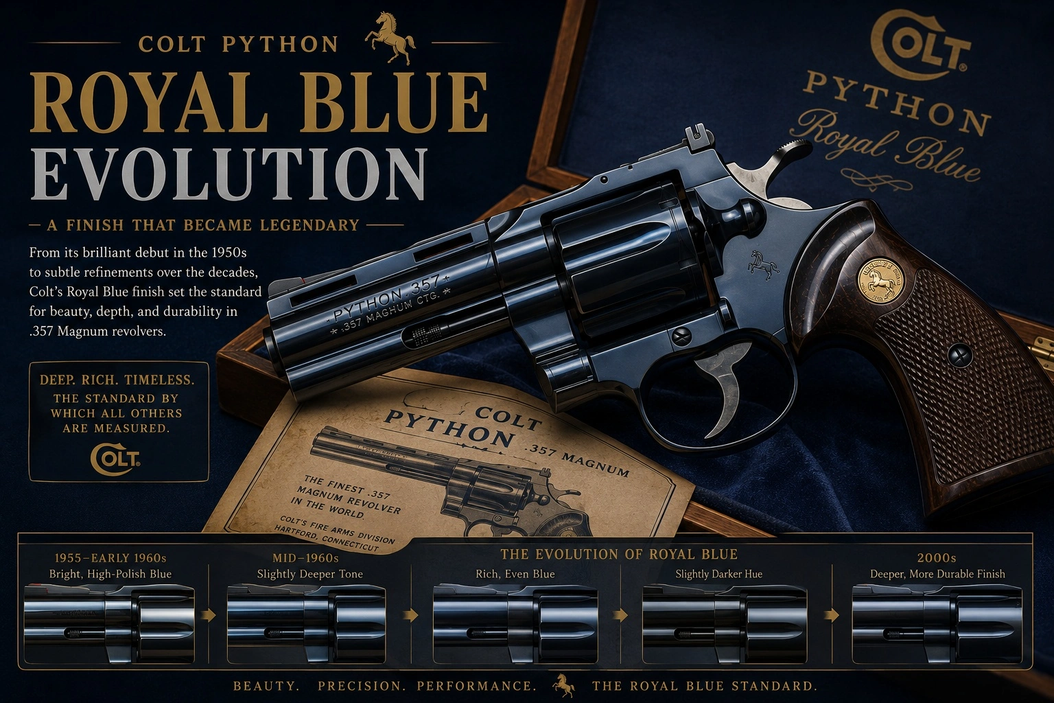 Royal Blue Evolution Colt Python timeline artwork