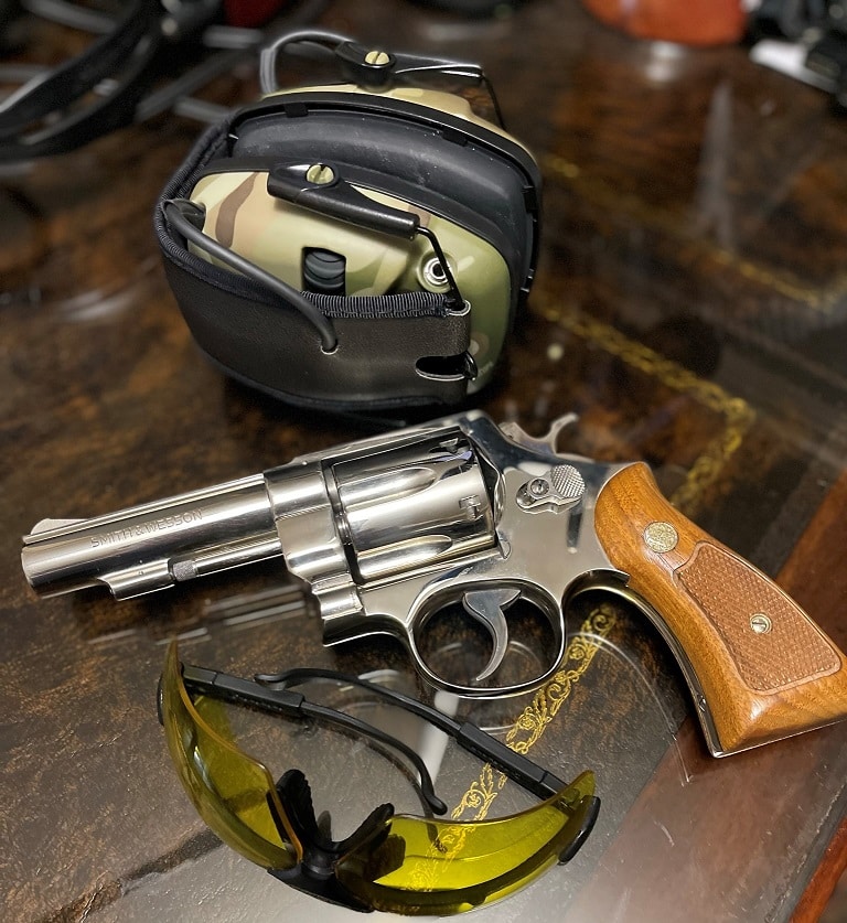 Smith & Wesson Model 58 trigger and grip detail