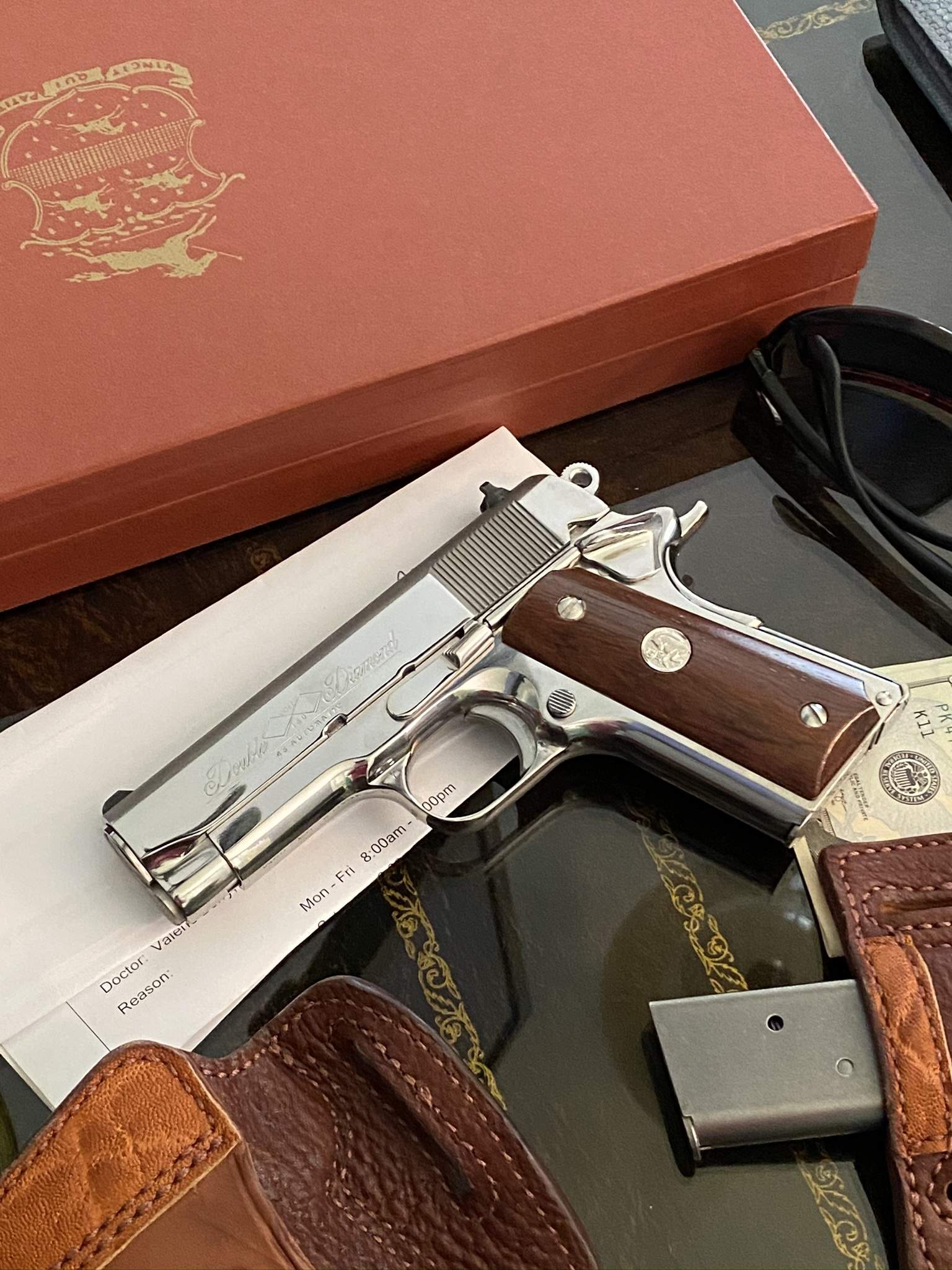 Colt Double Diamond .45 ACP with holster and extra magazine