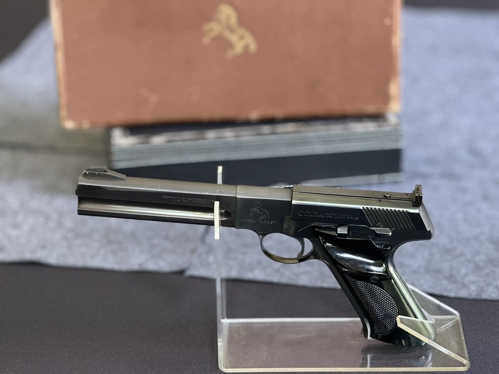 Colt Woodsman Match Target pistol close-up
